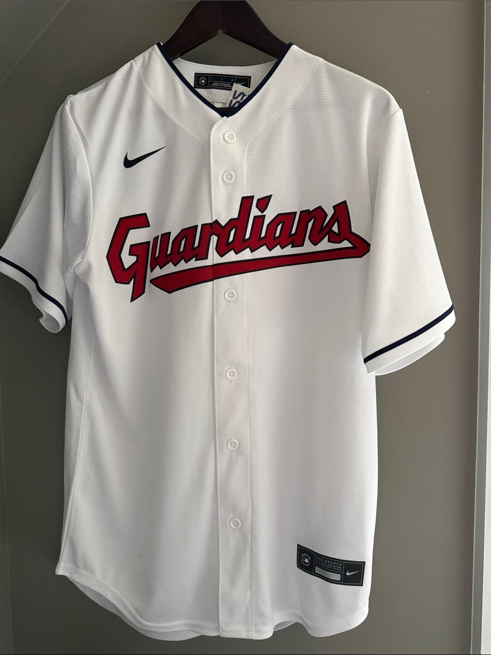 (NEW) Nike Cleveland Guardians White Jersey